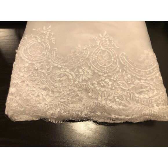 NWT 1 Layer Long Trailing Floral Lace Wedding Veil Bridal Veil 118.11'' - Picture 5 of 7